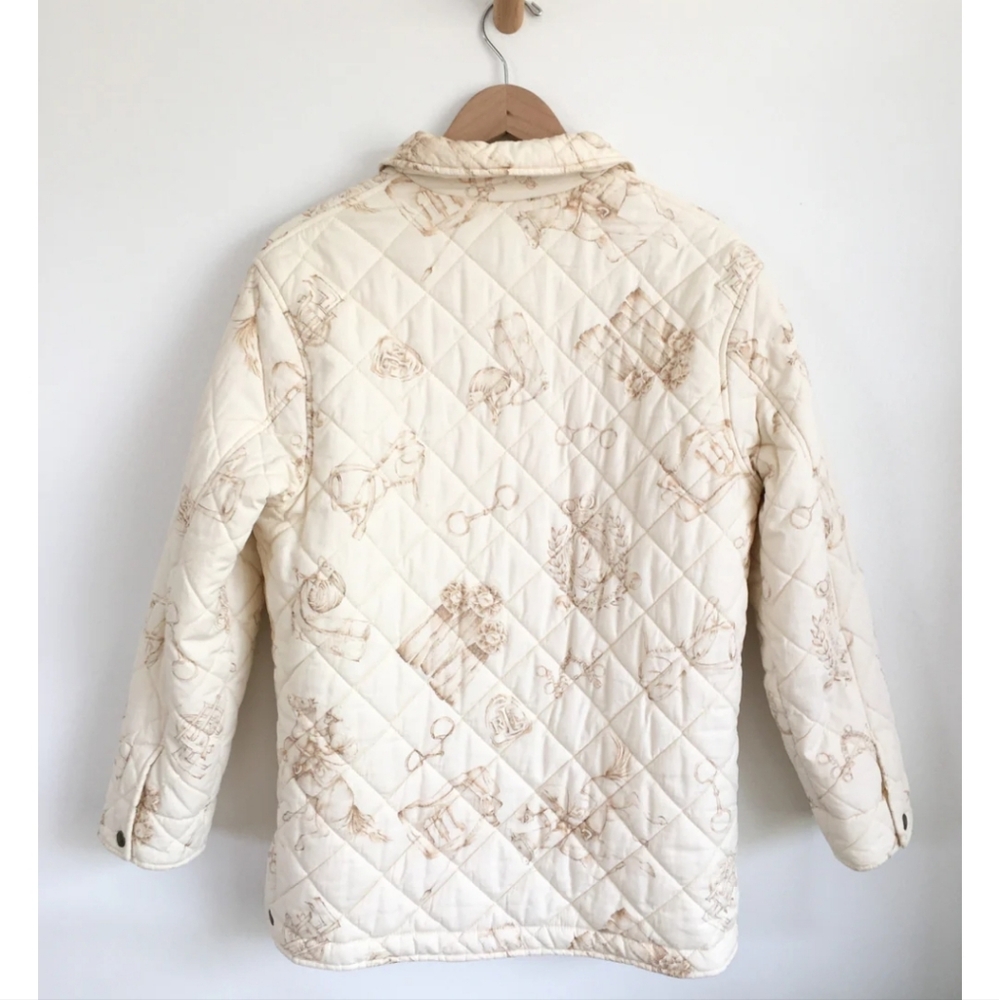 Ralph Lauren Cream Quilted Equestrian Jacket - Picture 2 of 3
